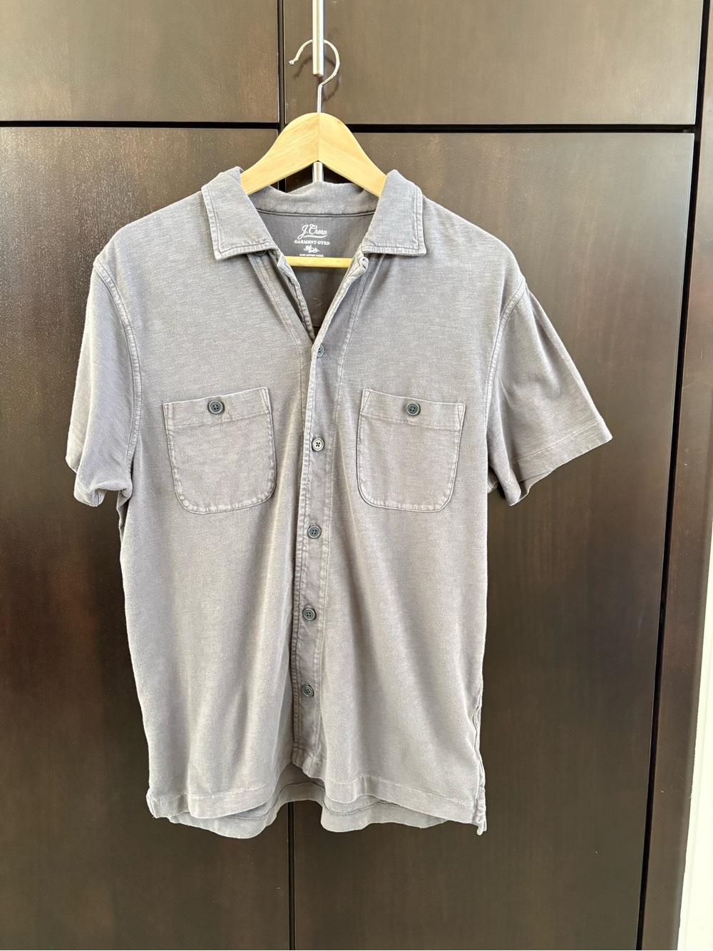 J. Crew Short-Sleeve Button-Down Shirt - Light Gray